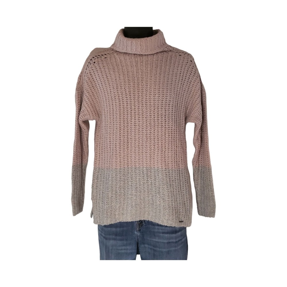 Abercrombie & Fitch Turtleneck Sweater Women Size S Color Block Knit Pullover